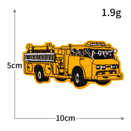 Hot-Selling Computer Embroidery Excavator Engineering Vehicle Bulldozer Cartoon Embroidery Cloth Patch No-Sew Iron-On Hot Melt Adhesive Patch