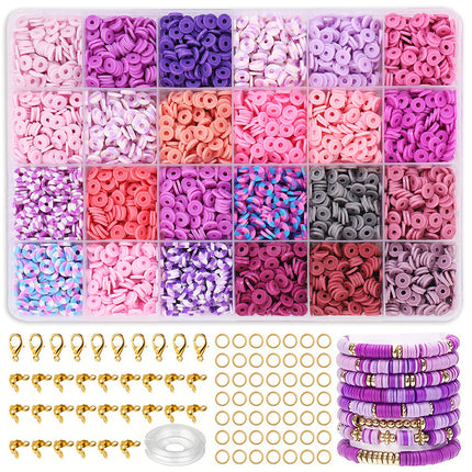 European and American Cross-border 24-grid Clay Bead Bracelet Making Kit 3mm23 Color Bead Bracelet Making DIY Jewelry Kit