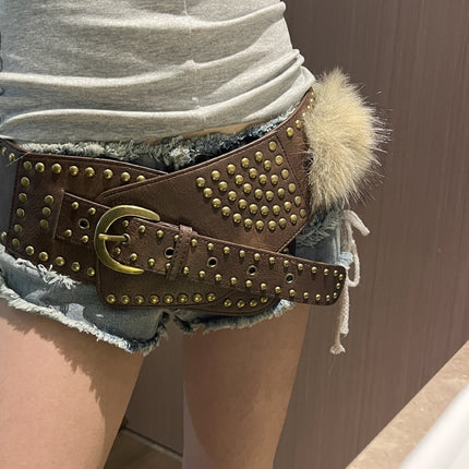New Rabbit Fur Belt D. I .A OOTD Mao Mao Belt Europe and America Cross-border Hot Sexy Spice Girl Waist Cover Wide Belt
