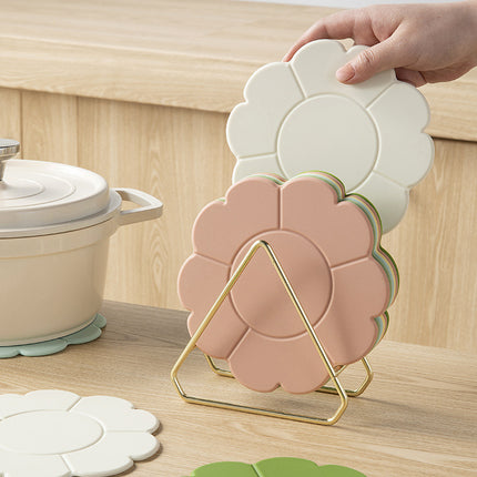 New in stock Hollow Silicone Heat Insulation Mat Placemat Dining Table Mat Pot Mat Cup Mat Anti-scalding High Temperature Resistant Household Plate Mat