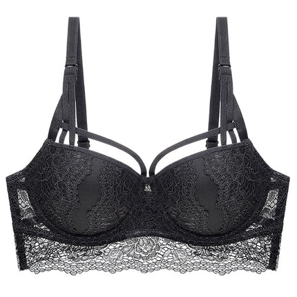 European and American Cross-border Sexy Lace Underwear Women's Small Chest Large Gather-up Adjustable Bra Anti-sagging Upper Bra