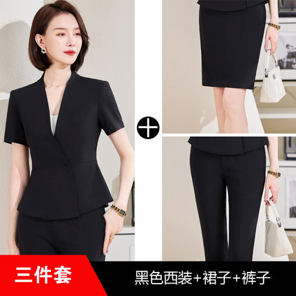 Formal wear women's business wear suit suit skirt business reception sales department work clothes Hotel hotel front desk work clothes
