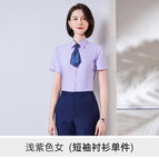 light purple short-sleeved women / S