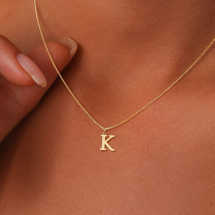 Cross-border Amazon Hot Sale Simple Stainless Steel Letter Pendant Necklace Women Alloy Box Chain 26 Letter Clavicle Chain