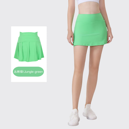 [in Stock] Ld Yoga Spring/Summer Short Skirt Anti-Exposure Fitness High-Waisted Sports Quick-Dry Training Tennis Pleated Skirt