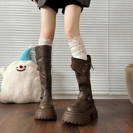 Fashionable Over-The-Knee Boots 2025 Autumn and Winter New Thick-Soled Versatile Height-Increasing Slimming Dress Knight Boots Fashion Boots
