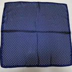 Polka dot navy blue silk scarf
