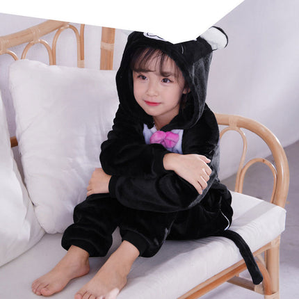 2025 New Cartoon One-Piece Animal Pajamas for Children, Thickeneded Flannel New Performance Clothes, Exclusively for Cross-Border Supply
