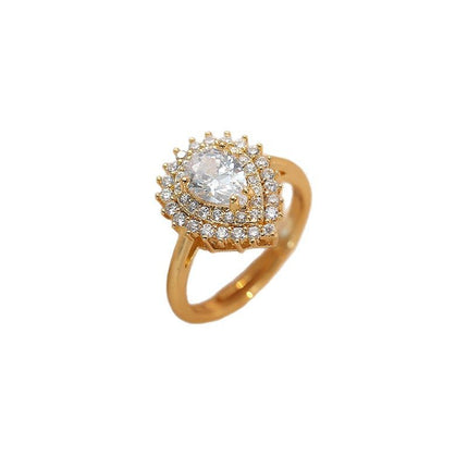 Ring for Women, Heart-Shaped Zircon Open Ring, Sweet Niche Design, Fashionable Index Finger Ring, Trendy Adjustable Ring