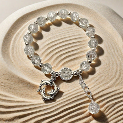 New Chinese-Style Ancient Beaded Elastic String Bracelet, Sweet Girl's Glass Bracelet, Night Market Stall, Cross-Border Live Broadcast Jewelry