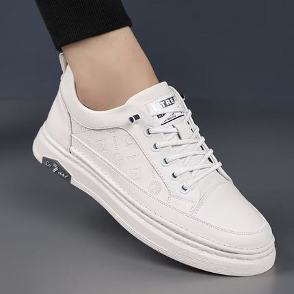 Genuine Leather 2024 Summer White Sneakers Men's Casual Shoes Trendy Versatile Sports Sneakers Breathable Cowhide Shoes Men's Comfortable