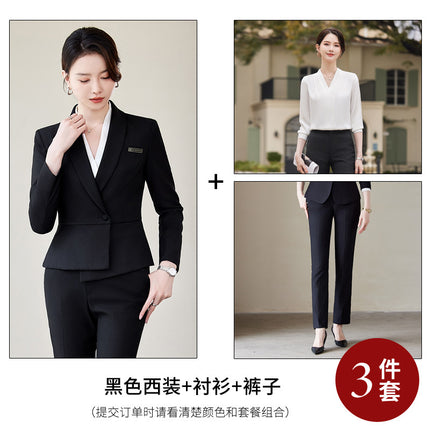 Overalls Women's Professional Elegant Suit suit Spring and Autumn Three-piece Set Small Executive Jewelry Store High-end Dress