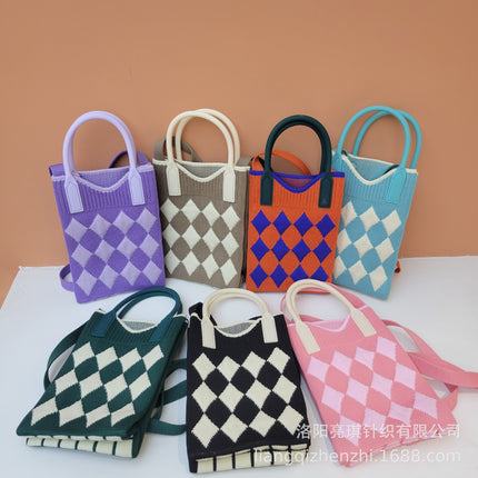 2025 New Mobile Phone Bag, Fashionable Handbag, Large Capacity Woven Portable Casual Work Clothing High-End Bag, Small Bag