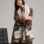 What a cute kitten gray / 180x65cm imitation cashmere