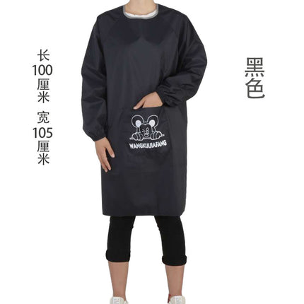 Long sleeve apron overalls oil-proof waterproof adult men's and women's overalls kitchen work work anti-dress apron wholesale