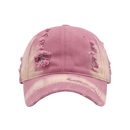 High-Quality Casual Gradient Denim Unisex Hip-Hop Ripped Baseball Cap Washed Duckbill Cap Face-Slimming Washed Baseball Cap