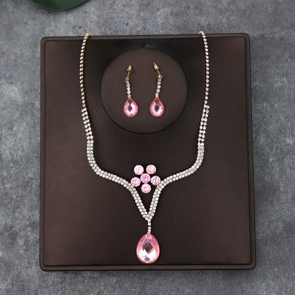 Korean Bride Necklace Earrings Two-piece Decorations Wedding Yarn Wedding Jewelry Wedding Accessories Dance Studio