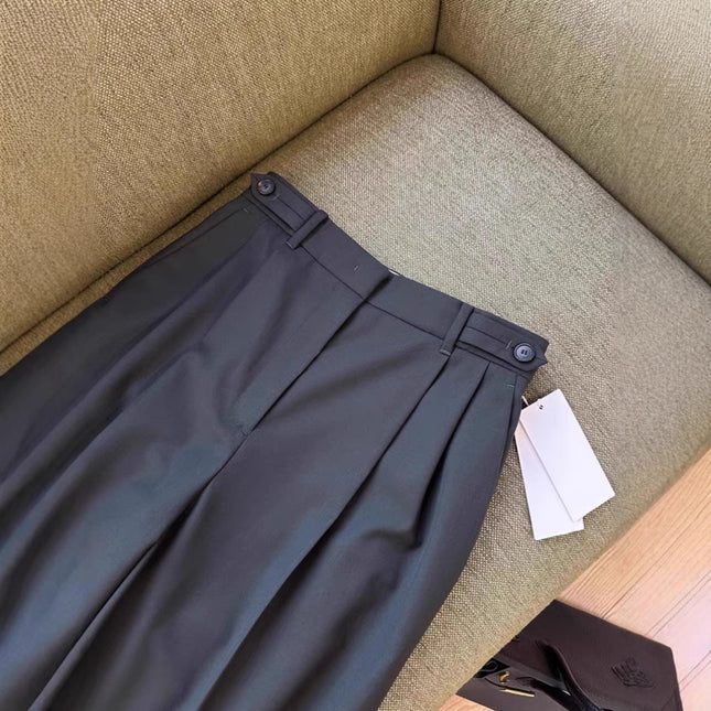 Close your eyes into no D recommend! Guest Italian ~ Worsted Casual Small Wide Leg Pants Women's Straight High Waist Slimming