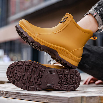 Cross-Border Fashion Rain Boots for Men, Thick-Soled, Wear-Resistant, Comfortable Water Shoes for Outer Wear, Waterproof Fishing Shoes, Non-Slip Kitchen Rubber Shoes for Men