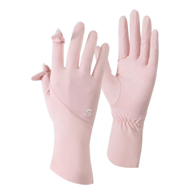 Summer Sun Protection Gloves Women's Outdoor Riding Driving UV Protection Ice Silk Gloves Touch Screen Internet Popular Gloves