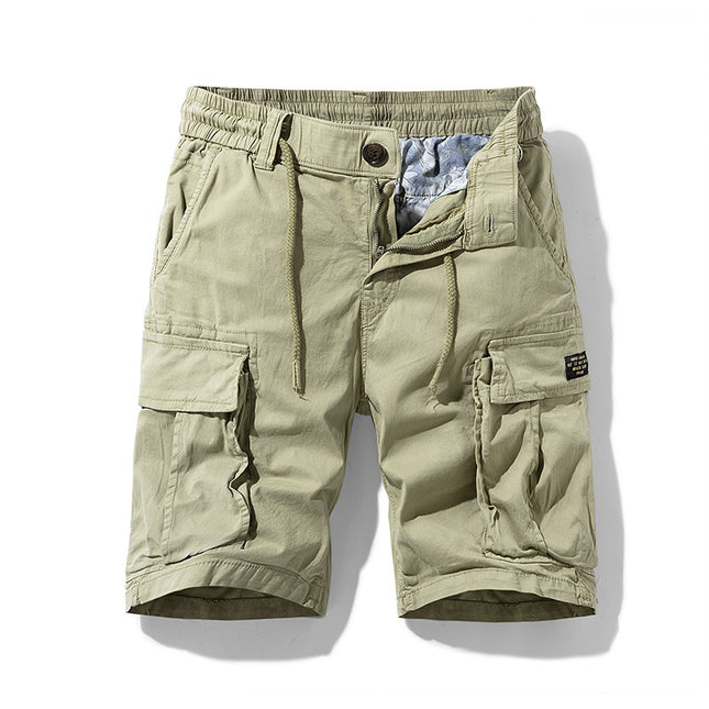 Cargo Shorts Men Summer Outdoor Army Green Loose Casual Sports Knee-Length Pants Outdoor Cotton Multi-Pocket Versatile Men