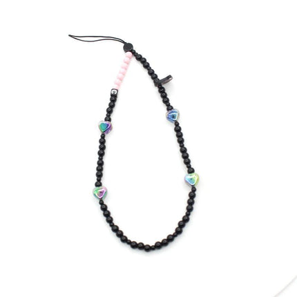 Online popular anti-lost mobile phone chain rainbow mobile phone chain same enamel beads DIY mobile phone lanyard factory direct sales