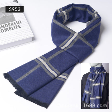 New Plaid Scarf for Men in Autumn and Winter, New Korean Version for Boyfriend, Plaid Scarf, Shawl, Male and Female Students, Couple to Keep Warm