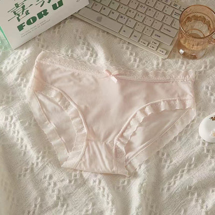 New Cream Girl Underwear Solid Color Seamless Quick-Drying Lace Sexy Ultra-Thin Summer High-End Thin Mask Shorts