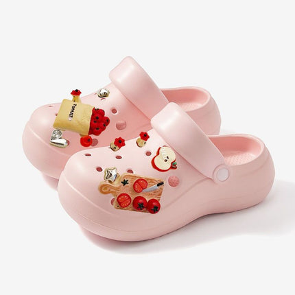 DIY Niche Thick-Soled Clogs for Women 2026 Summer Ultra-Comfortable Beach Non-Slip Odor-Resistant Closed-Toe Slippers for Outdoor Wear