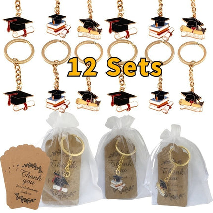 Cross-Border Fashion New Doctor's Hat Graduation Season Keychain Hanging Set Decoration Creative Alloy Oil Dripping Graduation Gift