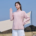 (f945) [stand collar hoodless women's style] sakura pink / M ( 45-60kg )