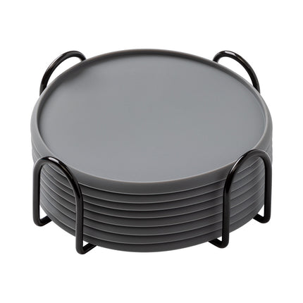 Wholesale Round 10cm Silicone Coaster Set with Cup Holder for Storing Food-Grade Tea Cups