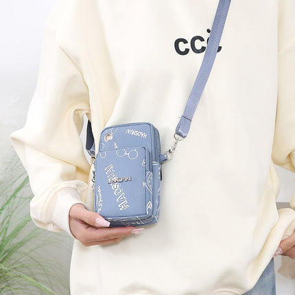 New Casual Small Satchel Oxford Cloth Shoulder Bag Summer Wrist Bag Arm Bag Neck Small Bag Multi-layer Mobile Phone