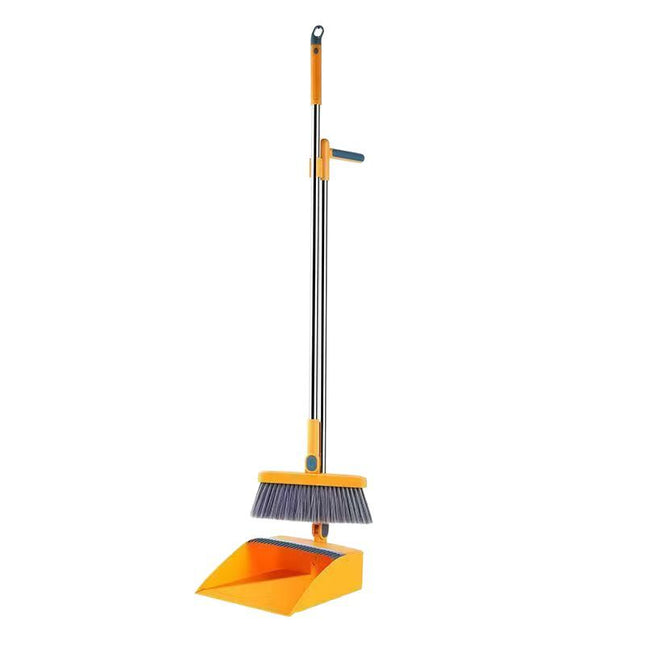 Factory direct supply folding broom dustpan suit combination increased thickening dustpan broom rotating broom hair
