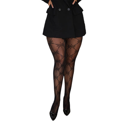 European and American Ins Sexy Pure Desire High Elegant Snowflake Fishing Net Beautiful Legs Silk Stockings Women's Leggings Safety Pantyhose
