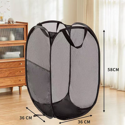 Dirty Clothes Basket, Foldable Large-Capacity Household Mesh Laundry Basket, Bathroom Storage Basket for Dirty Clothes