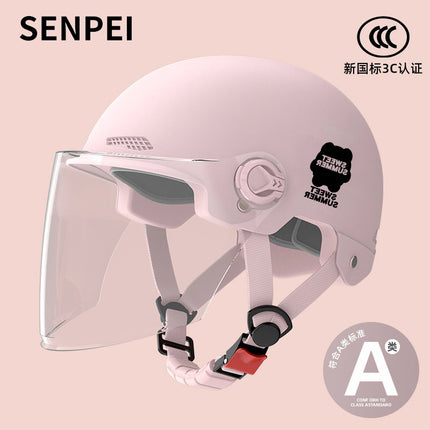 Factory 3C certification battery electric car helmet men's and women's four seasons universal helmet summer sunscreen breathable half helmet