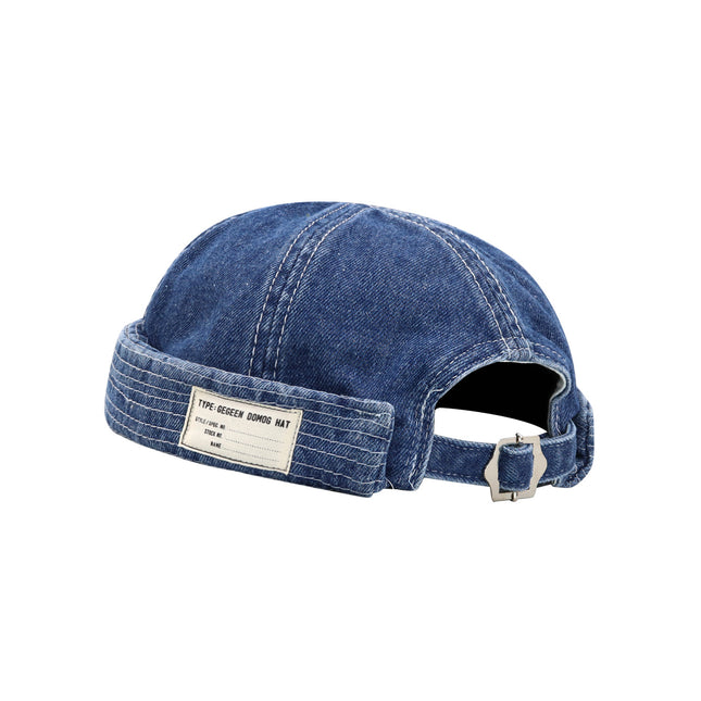 Denim Landlord Hat Cotton Men's Japanese Style Literary Melon Cap Women's Trendy Brand Retro American Sailor Hat Cloth Label Hat Wholesale