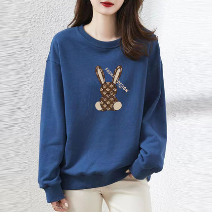 Heavy Chinese Cotton Sweater fleece-lined Thickened Autumn and Winter Printed Loose Couple's Top Long Sleeve Unisex Base Shirt