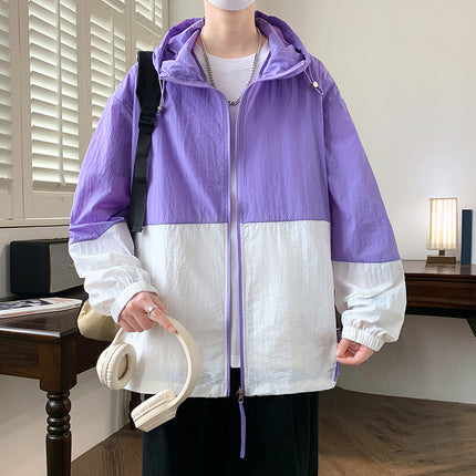 Summer Upf50+ Sun Protection Clothing for Men, Thin Breathable Anti-Uv Sports Jacket for Couples, Loose Ice Silk Sun Protection Clothing