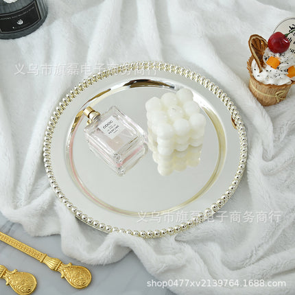 European High-End Metal Round Tray Fruit Cake Plate Baking Afternoon Tea Party Ktv Wedding Table Supplies