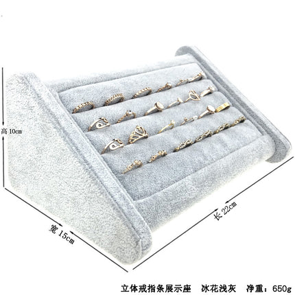 Yuanyiro Velvet Jewelry Three-Layer Ring Display Stand Earrings Jewelry Display Storage Silver Jewelry Thin Bracelet Tray