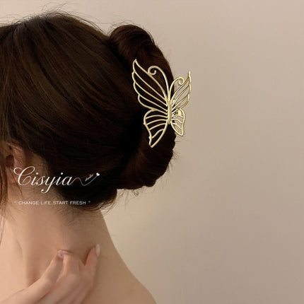 High-End Metal Butterfly Clip Women's Large Hair Clip Hair Back of the Head Hair Shark Clip Hair Clip Headwear