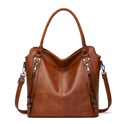2024 New Women's Bag European and American Big Bag Foreign Trade Portable Tote Bag Soft Leather Large Capacity Shoulder Crossbody Women's Bag