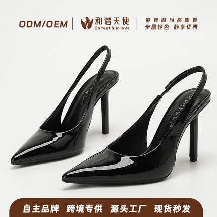 Spring 2025 New Style Simple and Fashionable Shallow Mouth Pointed Toe Stiletto High Heels Women's Casual Shoes High Heel Sandals