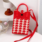 [high quality filling] houndstooth red (red portable) 10505