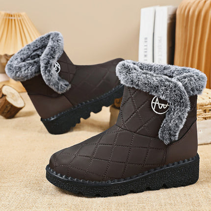 Women's Cotton Shoes New Cold-Proof and Warm High Boots Fleece-Lined Thickeneded Boots High-Top Soft-Soled Cotton Boots Outdoor Snow Boots