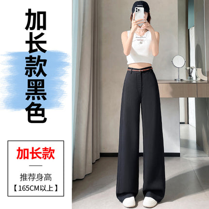 2025 Summer New Style Tencel Linen Wide-Leg Pants High-Waisted Cotton-Linen Thin Sun-Protection Floor-Length Pants for Women
