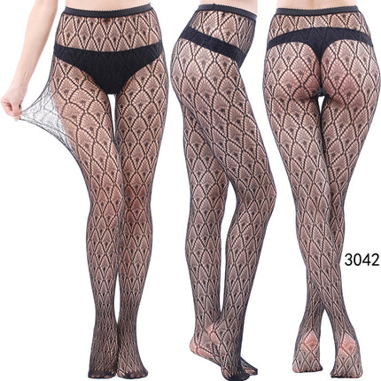 Factory In-Stock European and American Style Pantyhose, Summer Fishnet Stockings, Fashionable Girls' Sexy Patterned Jacquard Lace Hollow-Out Retro