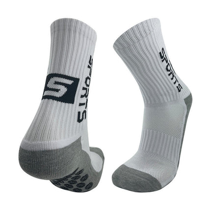 Mid-Calf Professional Sports Socks, Non-Slip, Breathable, Sweat-Absorbent, Fresh Style, Football Socks, Running Casual Towel-Soled Badminton Socks